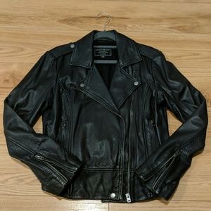 LUCKY BRAND MOTO Black Leather Jacket